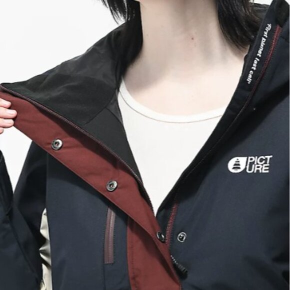 Picture Organic Seasons Dark Blue & Red 10K Parka Snowboard Jacket - Picture 5 of 9